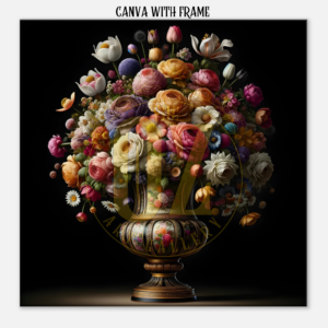 canva, flower, vase